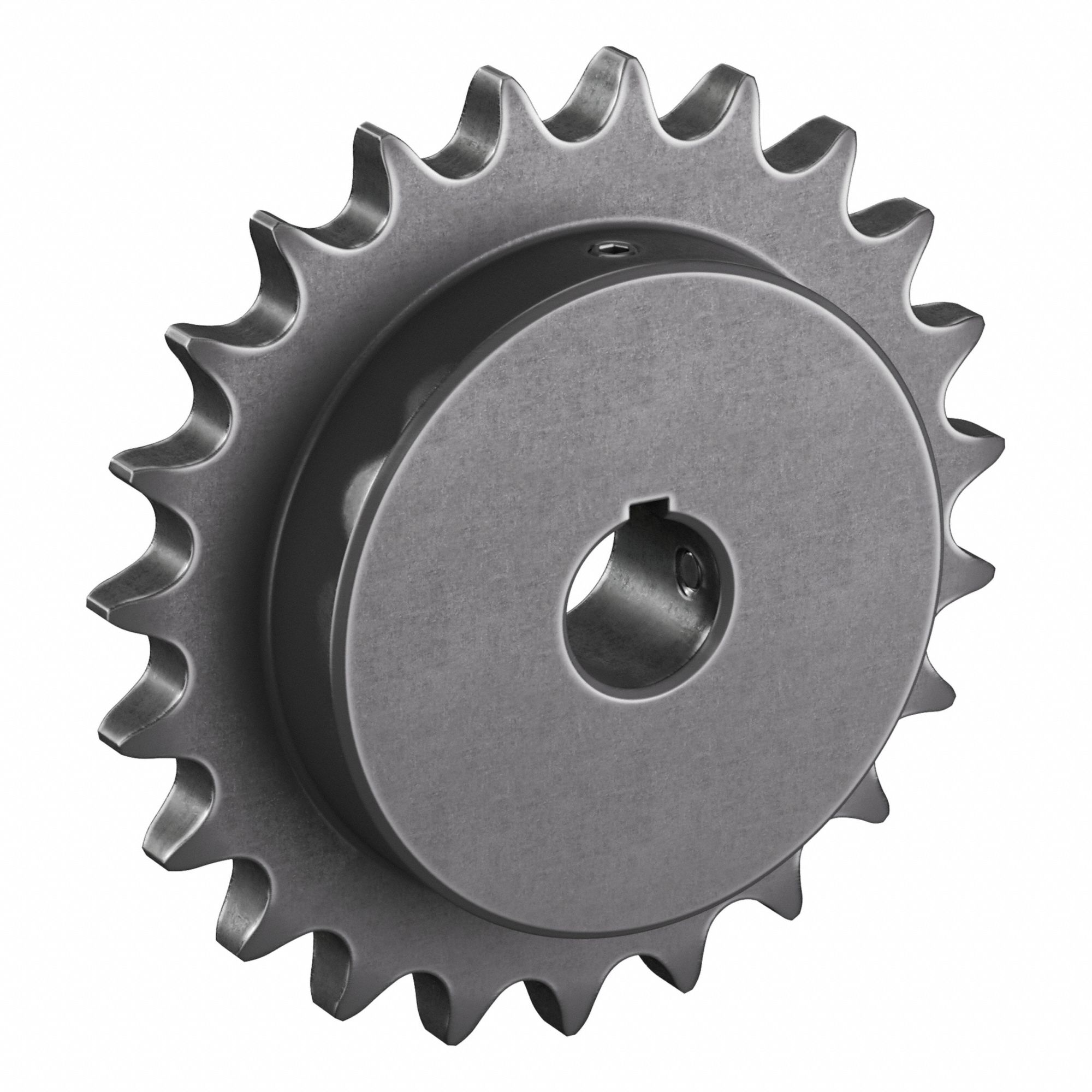 Single Strand Sprocket: 60, For 3/4 in Chain Pitch, 1 in Bore Dia, 23 Teeth, Steel