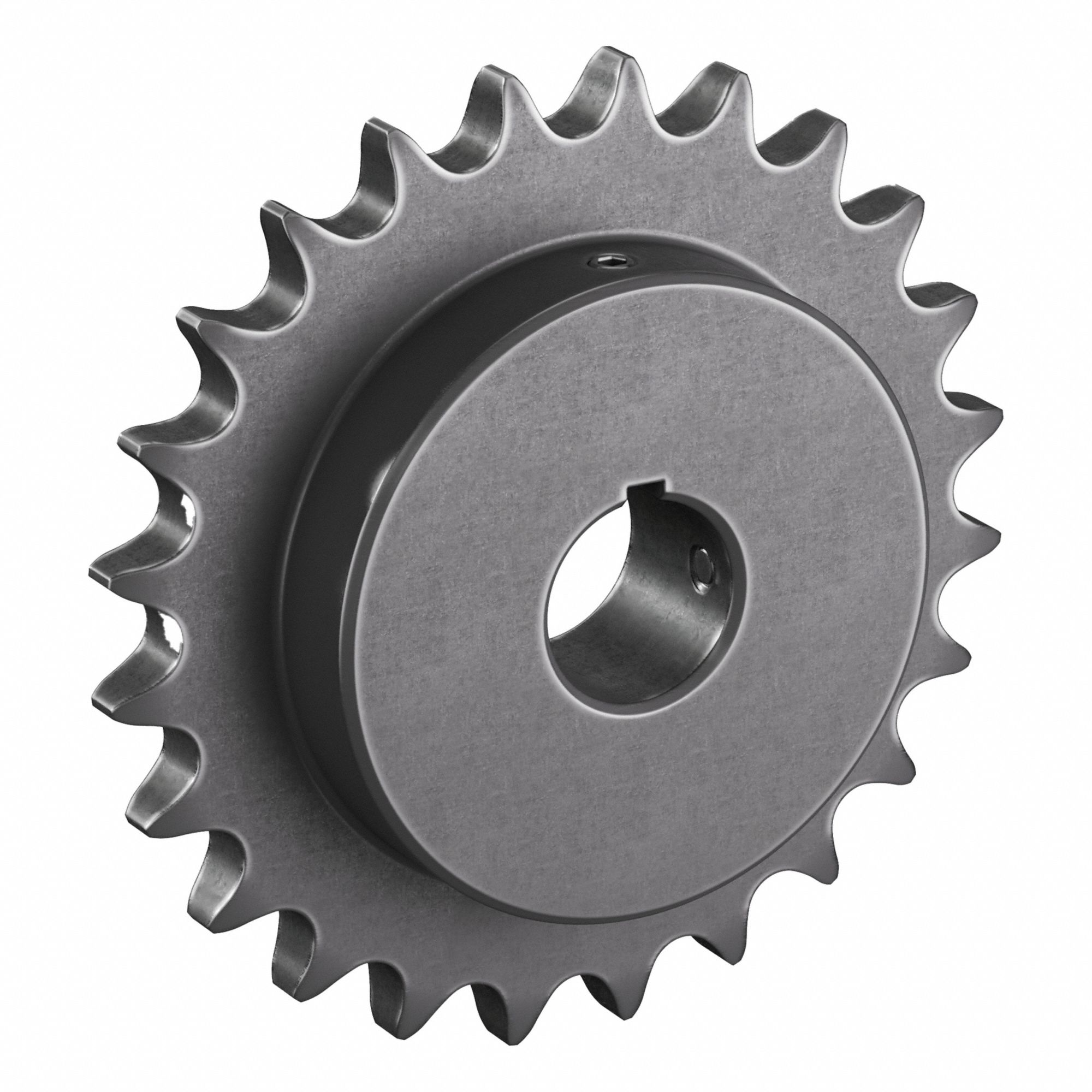 Single Strand Sprocket: 60, For 3/4 in Chain Pitch, 1 1/4 in Bore Dia, 24 Teeth, Steel