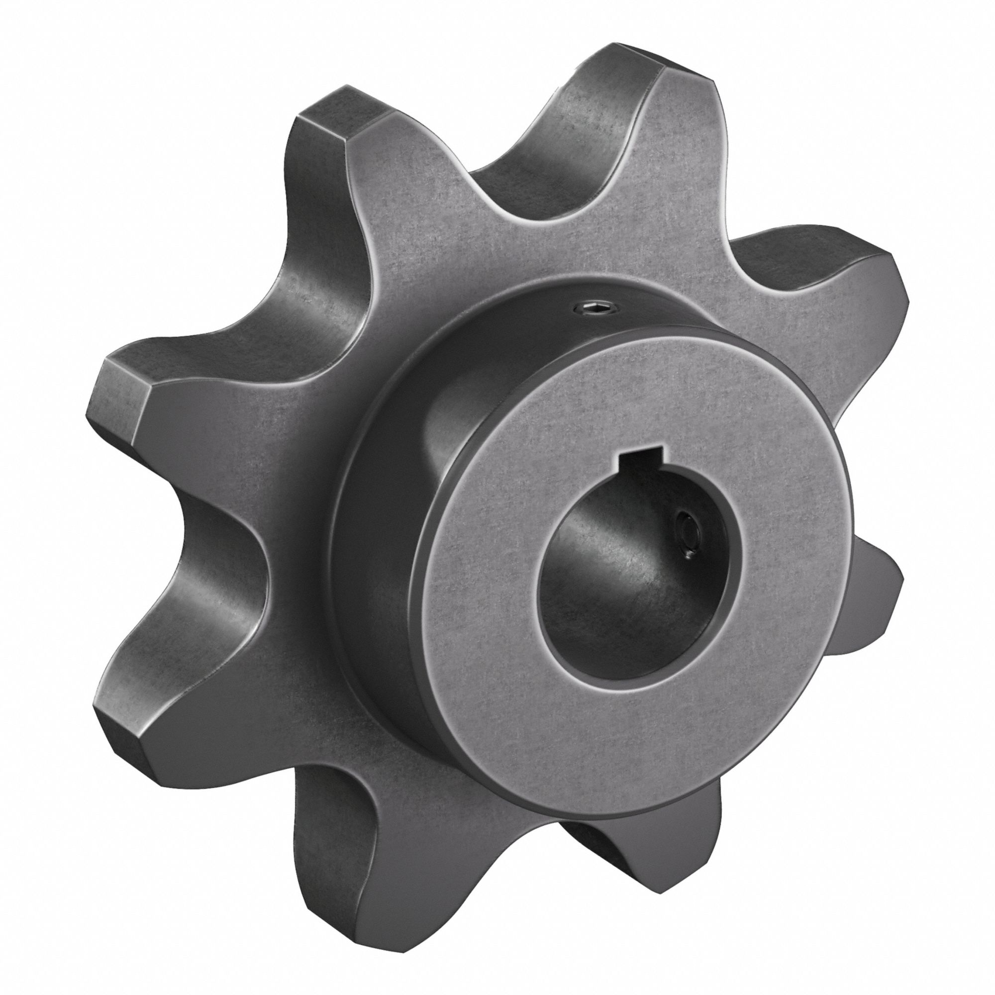Single Strand Sprocket: 160, For 2 in Chain Pitch, 1 3/8 in Bore Dia, 8 Teeth, Steel