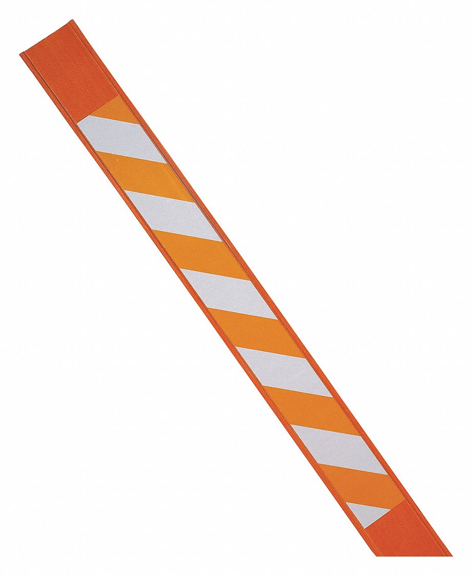 Marking Stake: Fiberglass Reinforced Polyester, 3 3/4 in Post Wd, Straight Post End, Orange/White