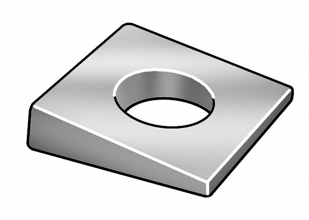 SQUARE BEVELED WASHER, METRIC, ZINC PLATED, STEEL, FOR SCREW SIZE M16, DIN 435, 10 PK