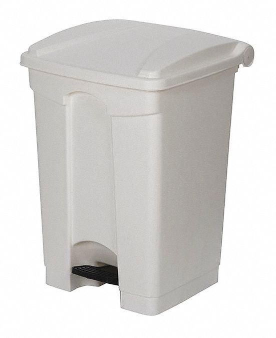 TOUGH GUY Bote de Basura de Pedal Tapa Incluida 8 gal. Plástico Forma  Rectangular Blanco - Botes de Basura - 6GAJ7