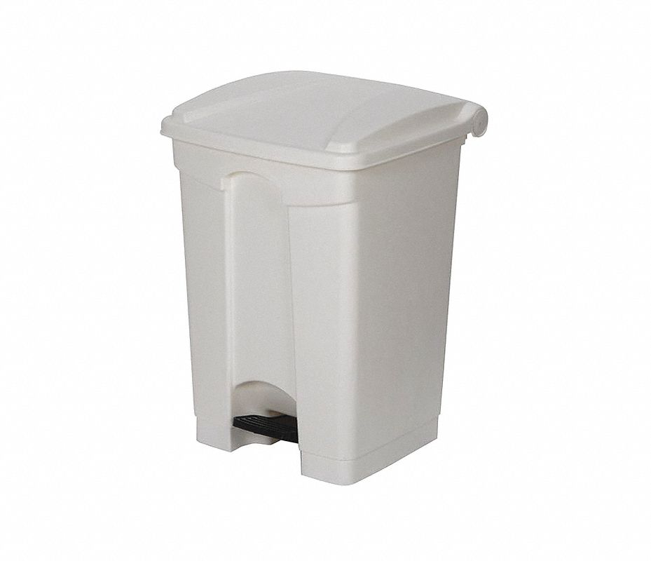 TOUGH GUY Bote de Basura, 8 gal., Utilitario, Cuadrada, Blanco, Diá