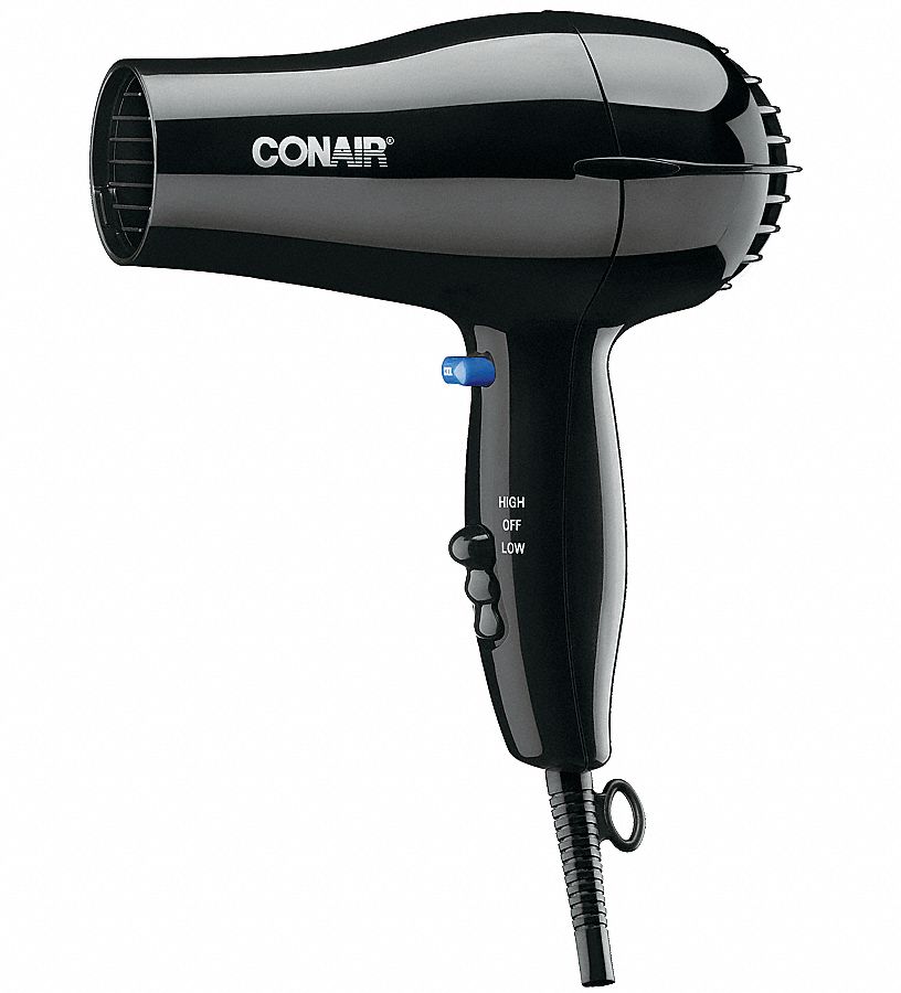 CONAIR, Black, 125 V, Hair Dryer 6GAM0047BW Grainger