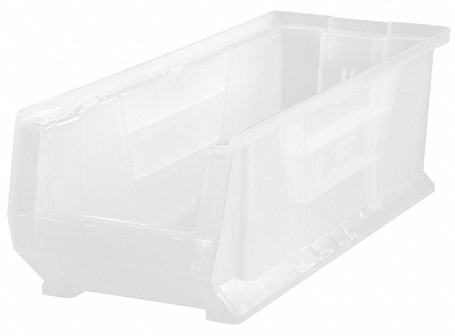 Bin: 23 7/8 in Overall Lg, 8 1/4 in x 7 in, Clear, Stacking Capable
