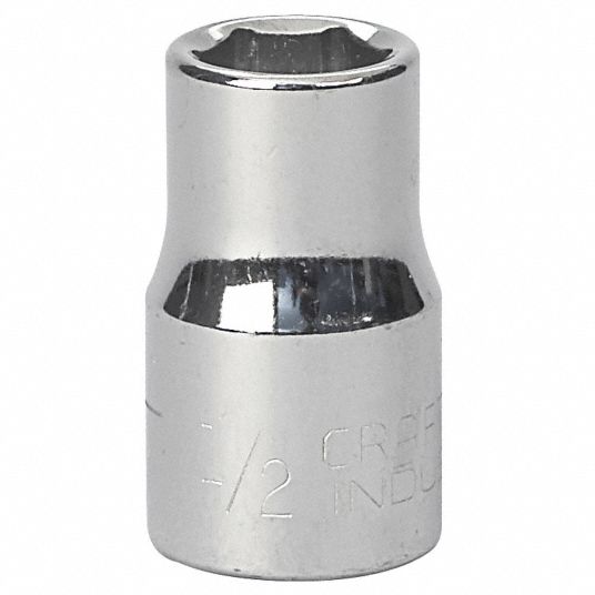 Socket, 1/2 in Drive Size, Alloy Steel, Chrome Finish - Grainger