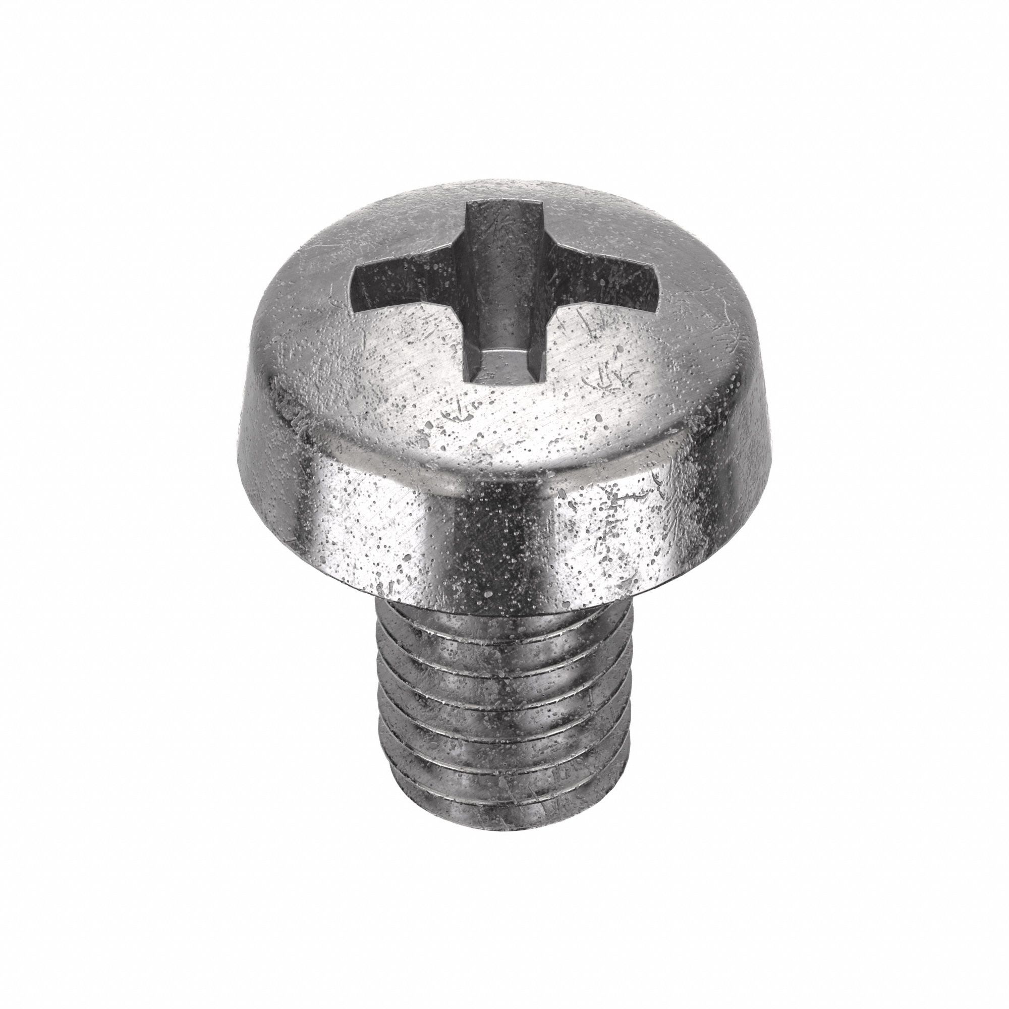Machine Screw: M6x1.00 Thread Size, 10 mm Lg, 316, Stainless Steel, Plain, Cheese, Phillips, 25 PK