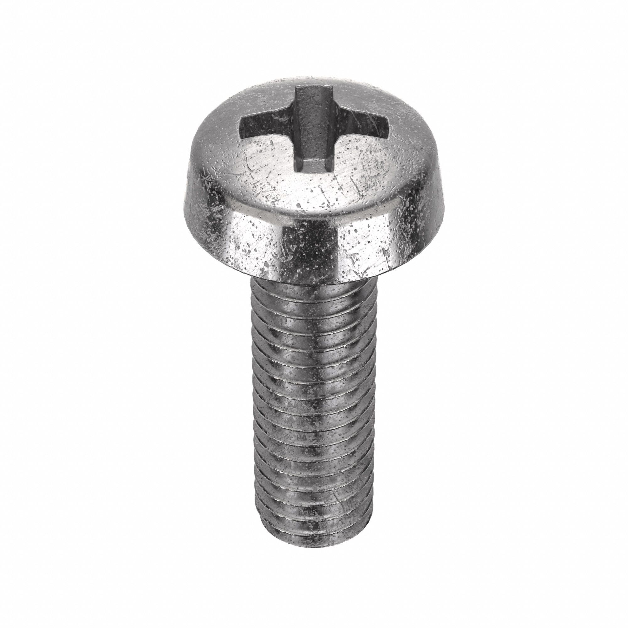 Machine Screw: M6x1.00 Thread Size, 20 mm Lg, 316, Stainless Steel, Plain, Cheese, Phillips, 25 PK
