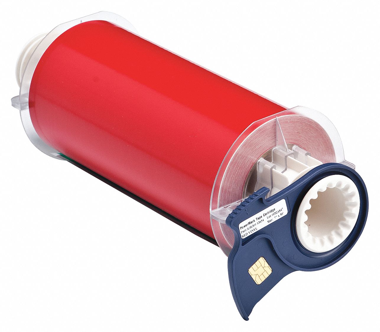 Continuous Label Stock: 7 in x 50 ft, Vinyl, Red (Gloss), Outdoor