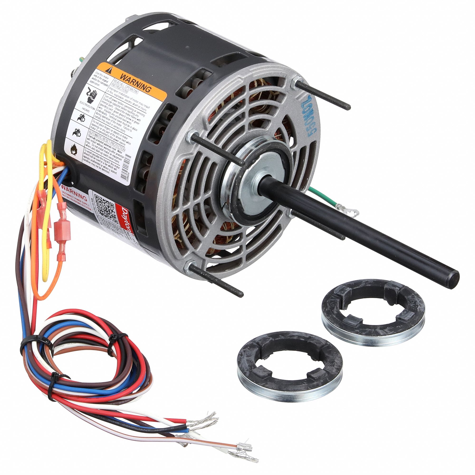 DAYTON, 3 Speed, Open Air-Over, Direct Drive Blower Motor - 6GC93 ...