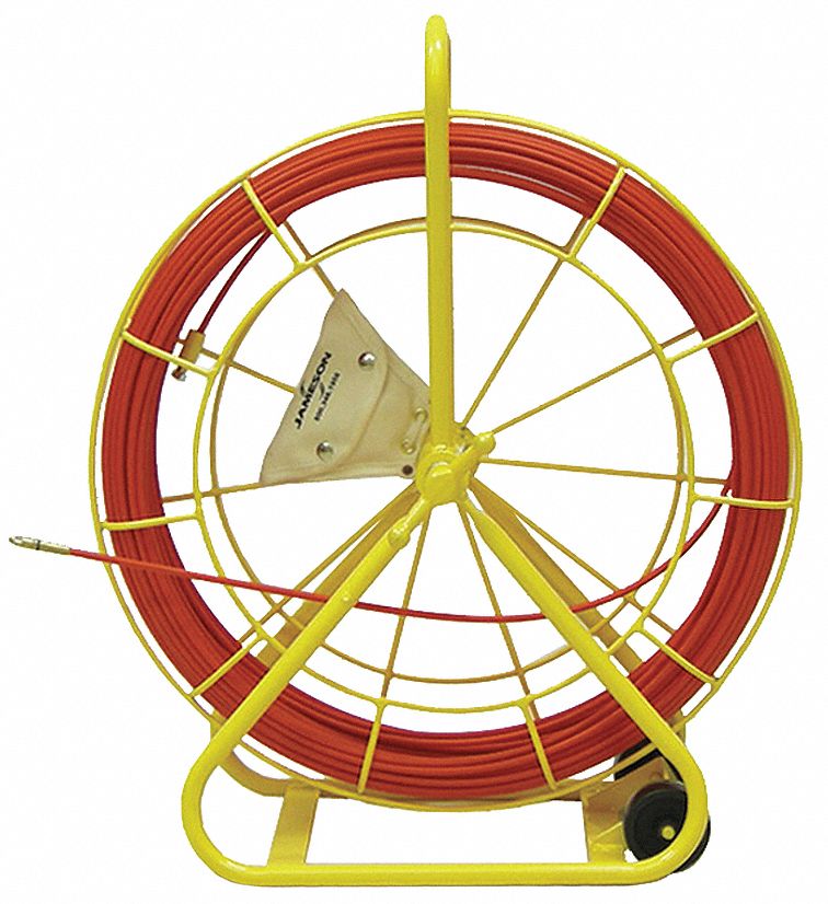 JAMESON 400 ft Marked Fish Tape, Fiberglass, 1/4" Tape Size, Round Tape ...