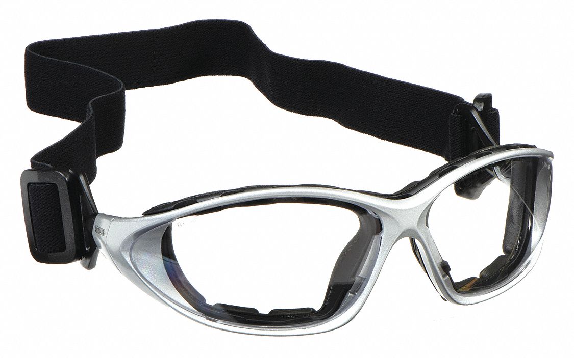 Safety Goggles: Clear Lens Color, Anti-Fog, Indirect, Elastic Band Material, 1 PR