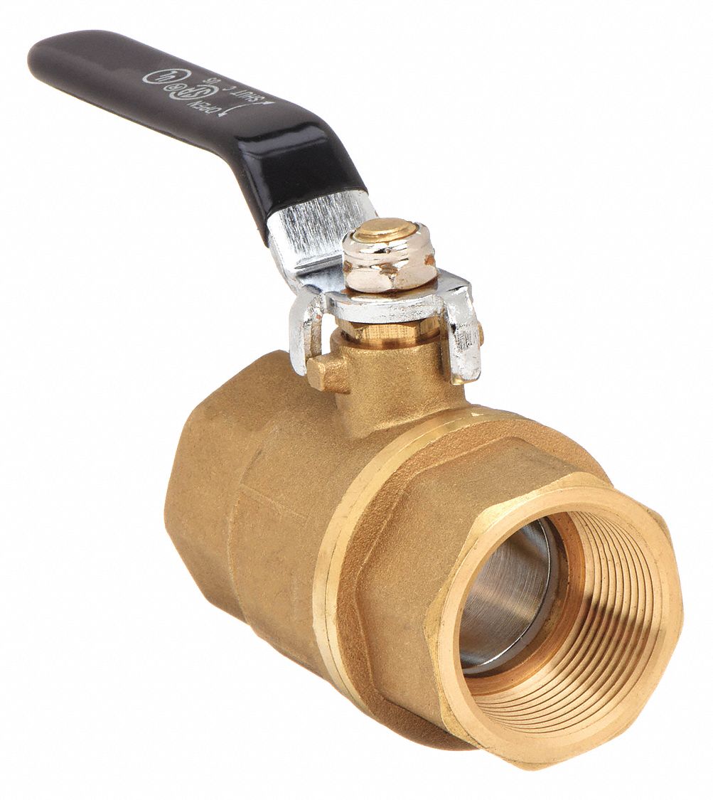 MANUAL TWO-WAY BALL VALVE: ¾ IN, BRASS, STRAIGHT, FIP X FIP, FULL PORT BALL PORT