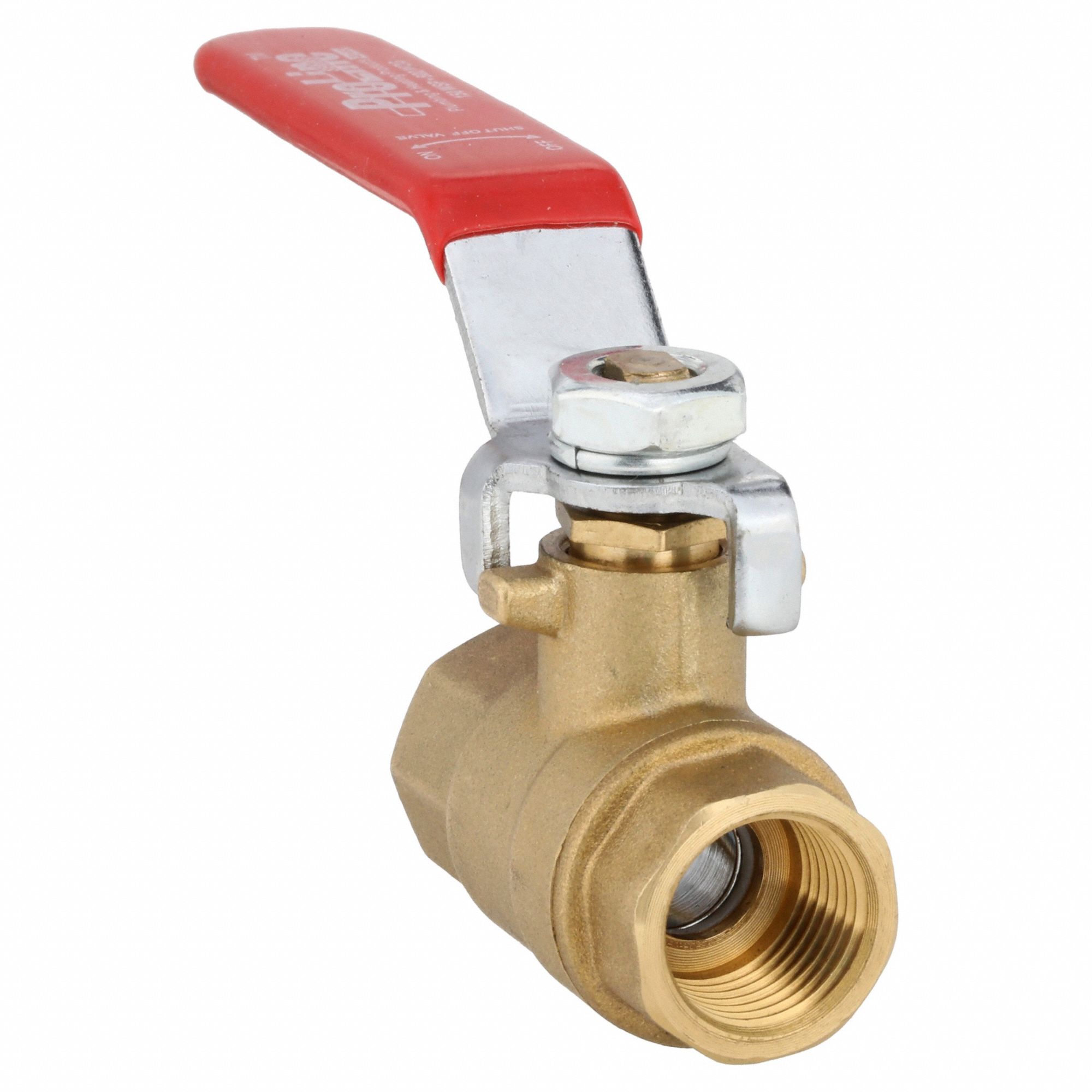Manual Two-Way Ball Valve: 3/8 in, Brass, Straight, FIP x FIP, Full Port Ball Port