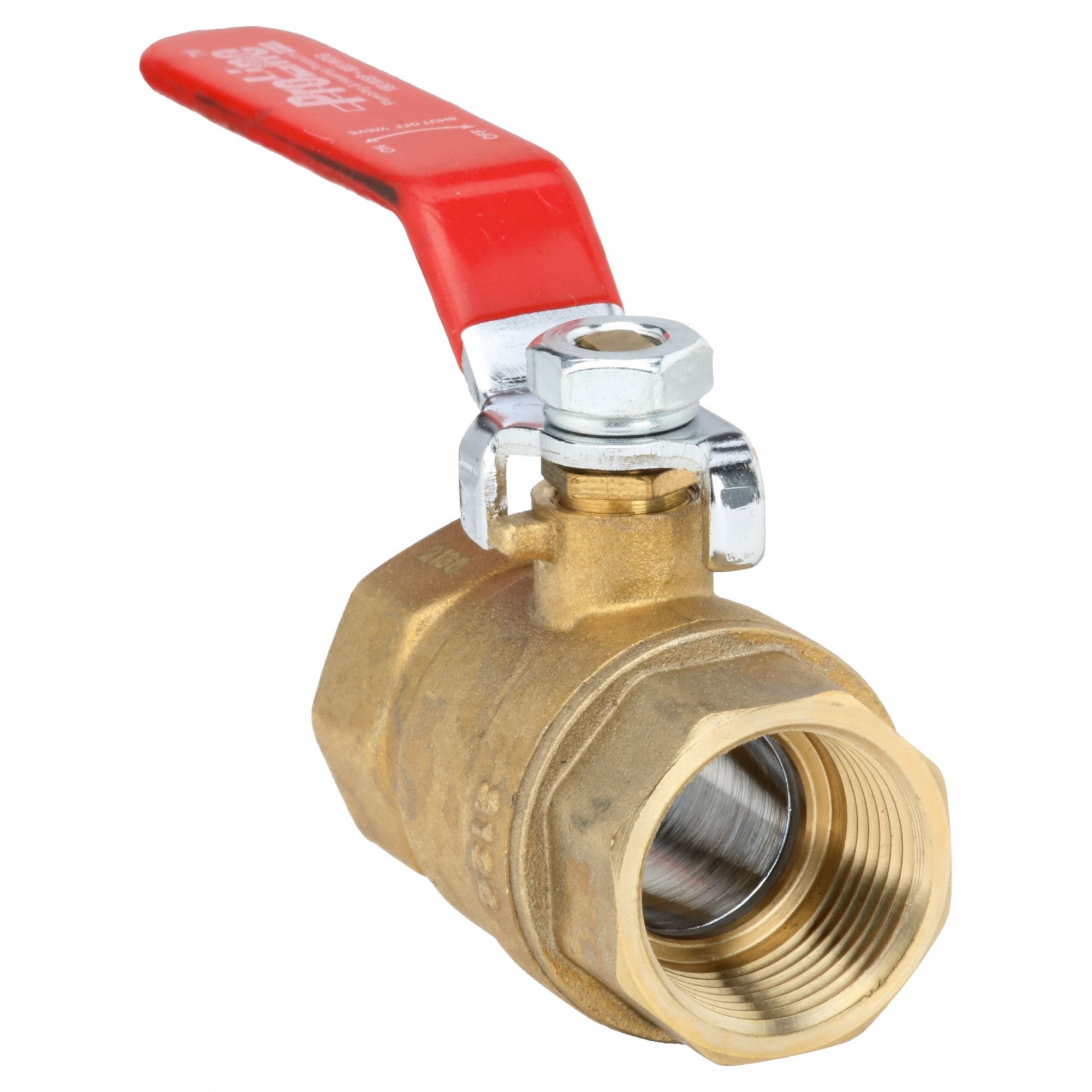 Manual Two-Way Ball Valve: 3/4 in, Brass, Straight, FIP x FIP, Full Port Ball Port