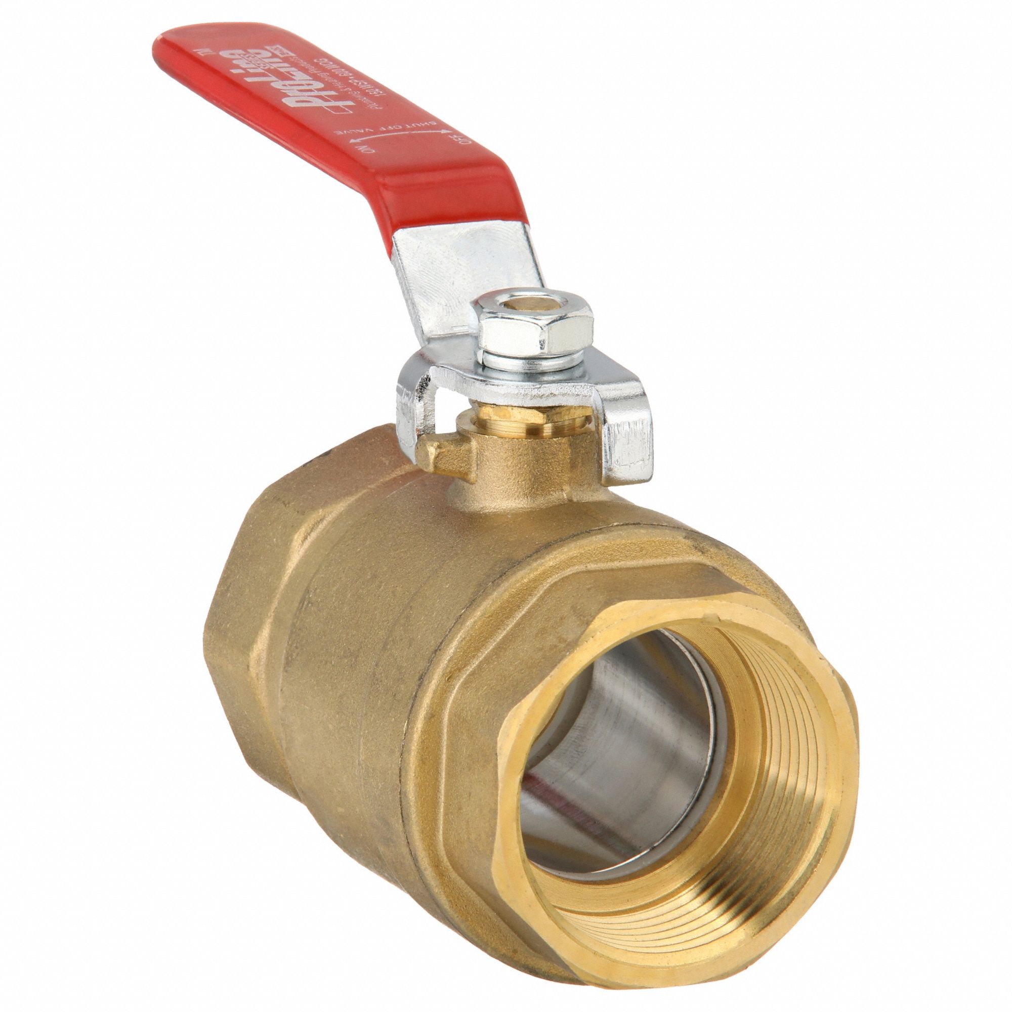 Manual Two-Way Ball Valve: 1 1/4 in, Brass, Straight, FIP x FIP, Full Port Ball Port