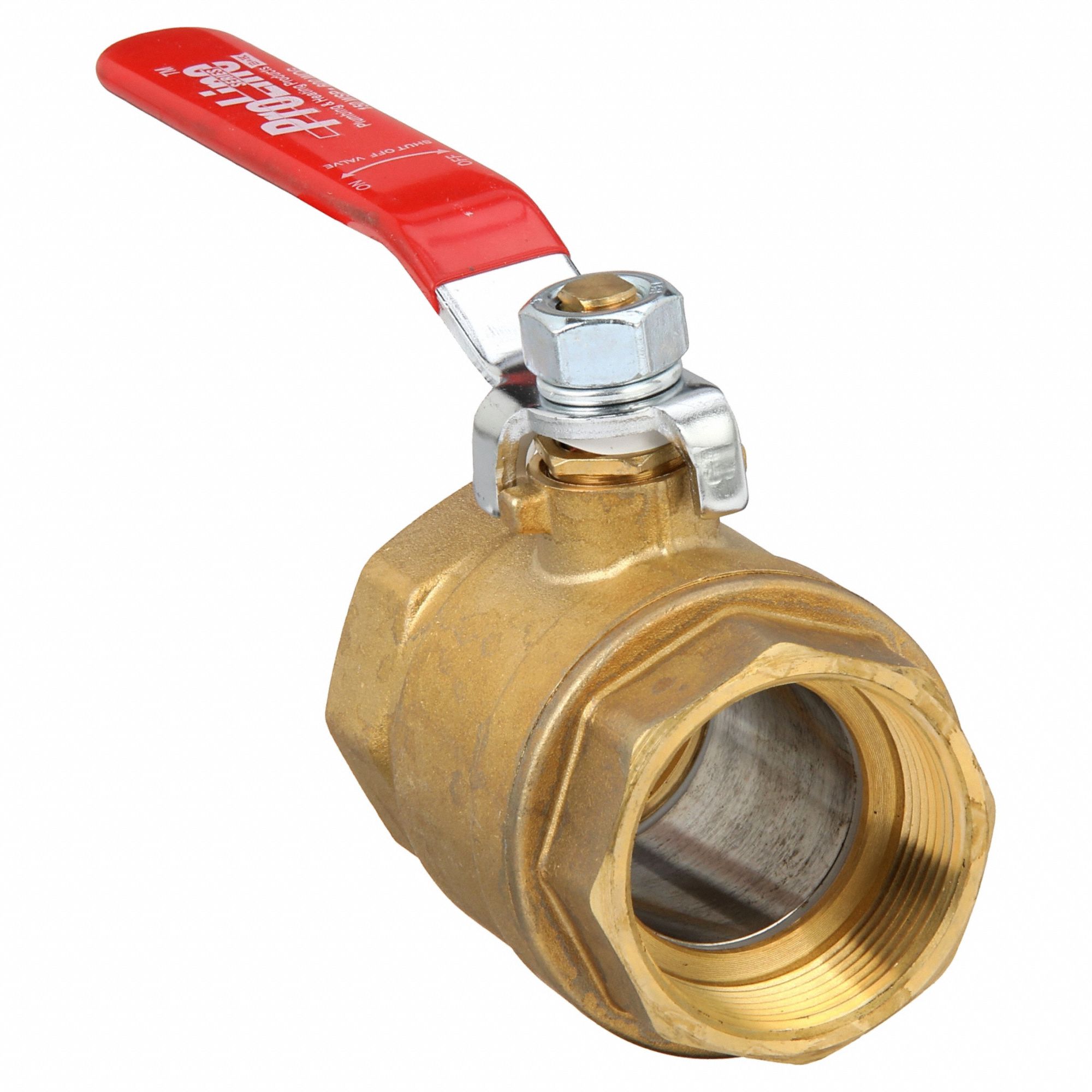 Manual Two-Way Ball Valve: 1 1/2 in, Brass, Straight, FIP x FIP, Full Port Ball Port
