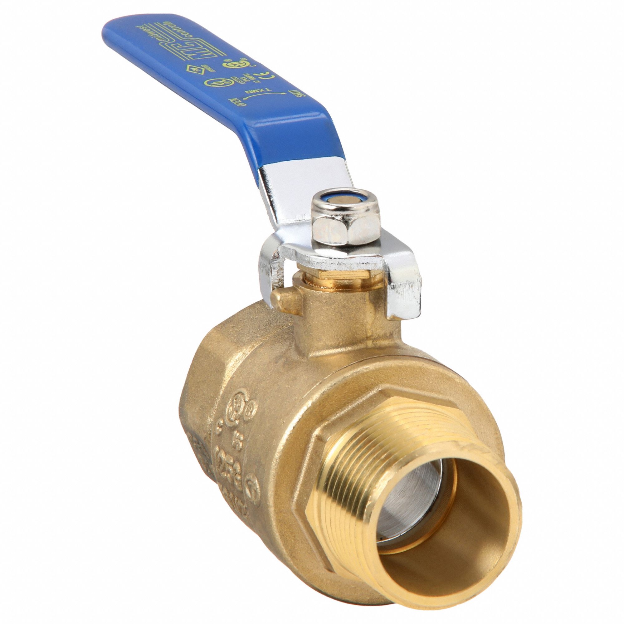Manual Two-Way Ball Valve: 1 in, Straight, MNPT x FNPT, 600 psi Max. Pressure (CWP)