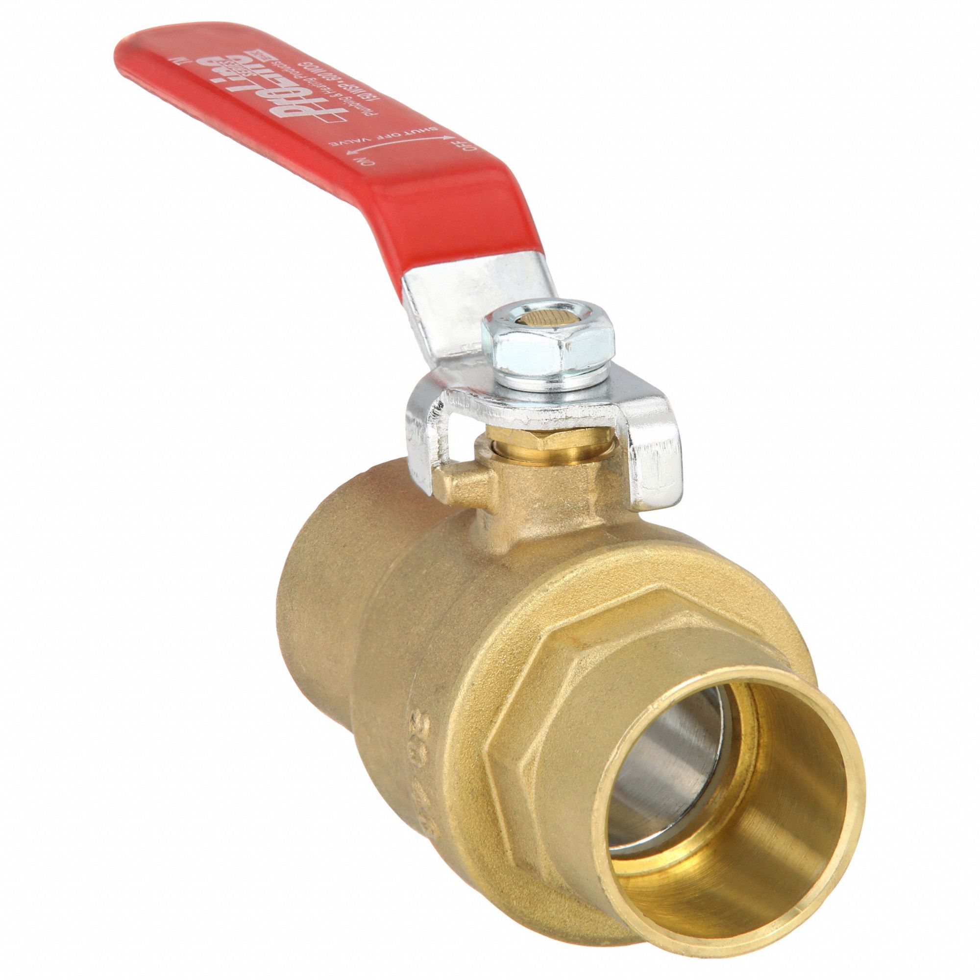 Manual Two-Way Ball Valve: 1 in, Brass, Straight, Sweat x Sweat, Full Port Ball Port