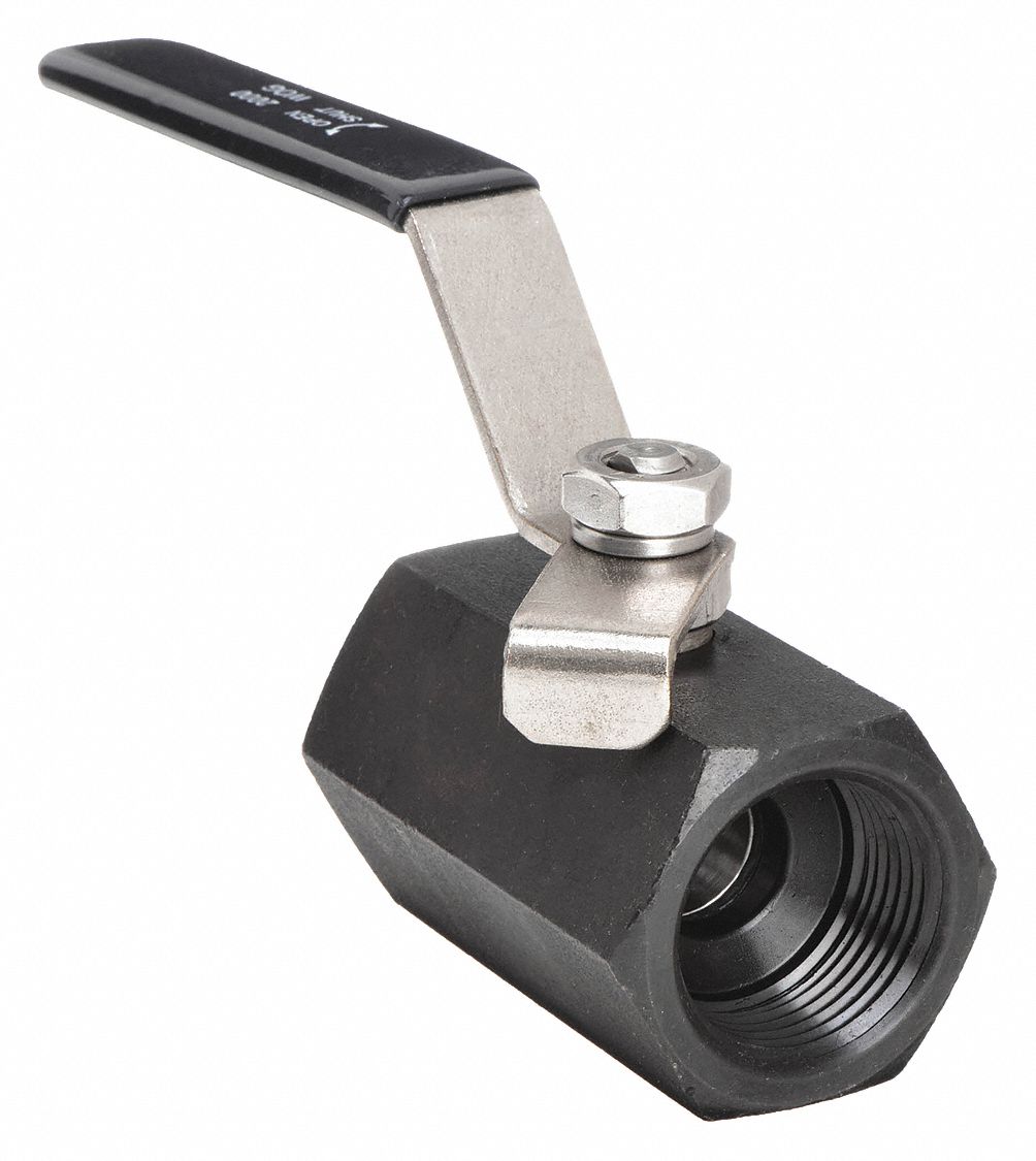 MANUAL TWO-WAY BALL VALVE: ¾ IN, CARBON STEEL, STRAIGHT, FNPT X FNPT, ONE-PIECE