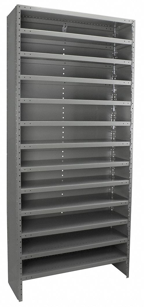 Metal Shelving: 36 in x 18 in x 79 in, 1 Sided, Open, 13 Shelves