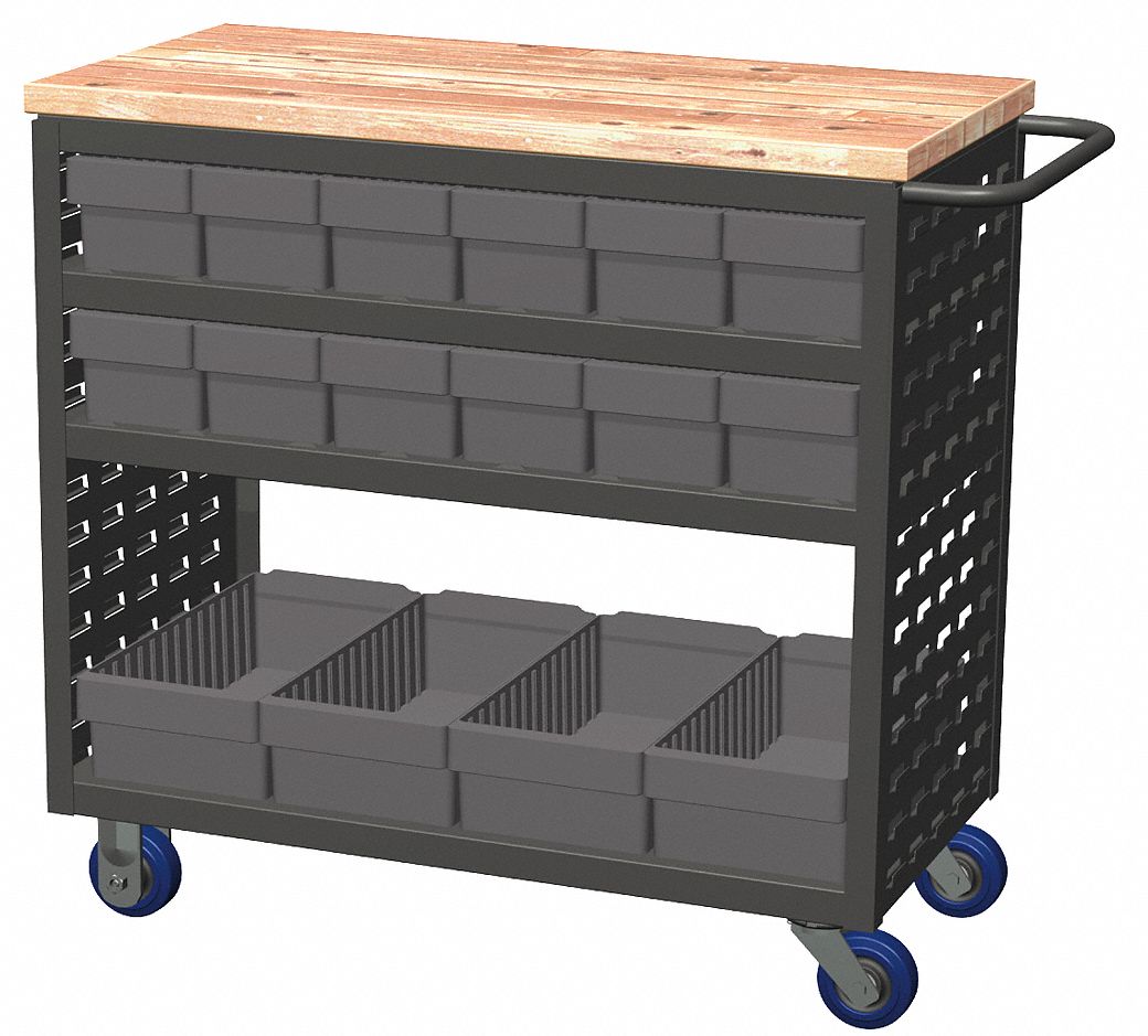 Louvered Cart,36 In. H,18 In. W,800 lb.