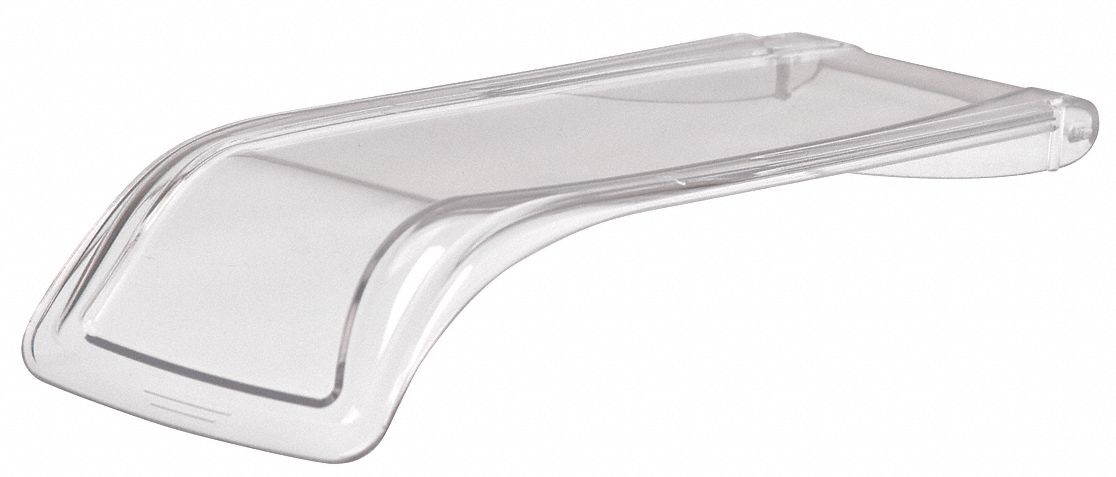 Lid: 10 1/2 in x 4 1/8 in, Clear, Plastic