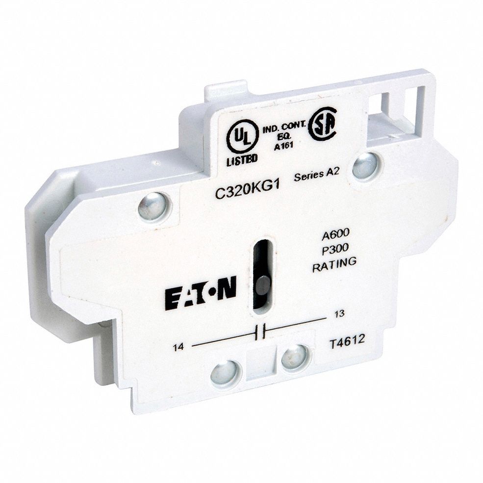 Auxiliary Contact: 1NO, 10 A Max Current (AC), Side Mount, Side-Mounted, C320KG1