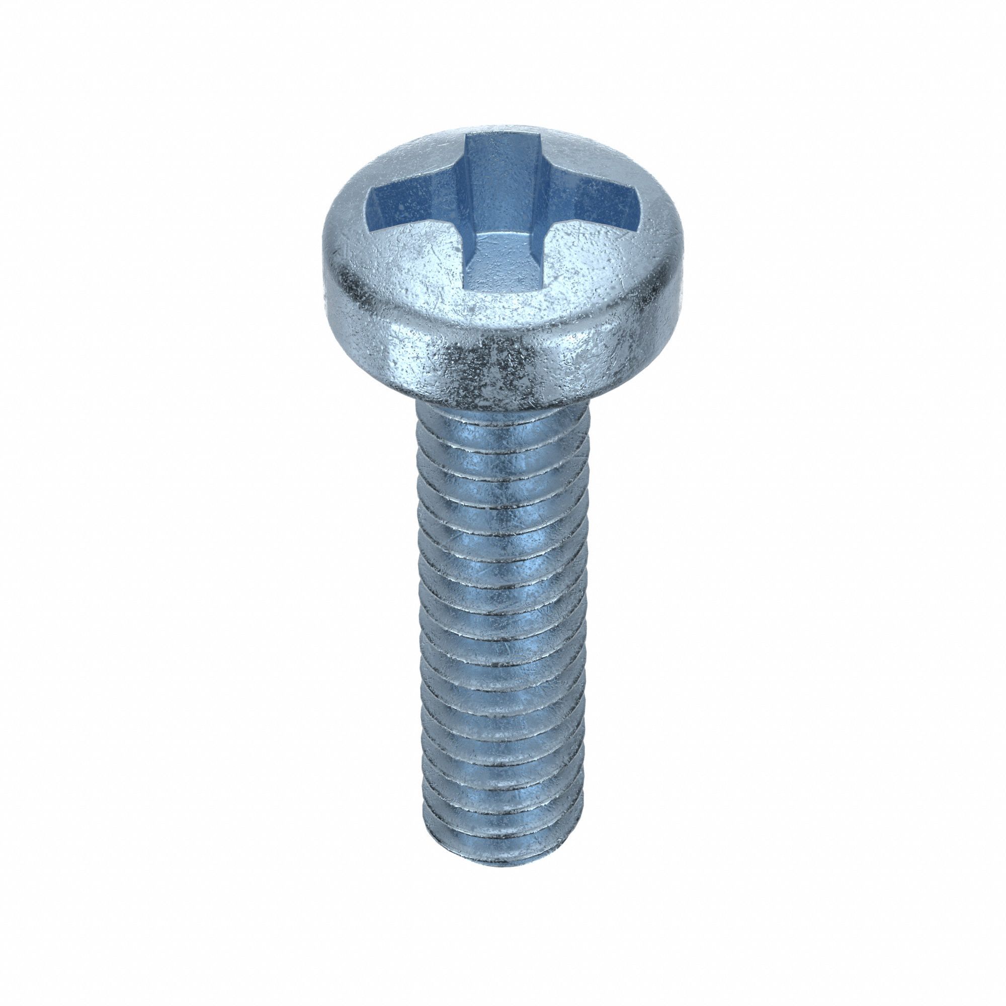 Machine Screw: M2x0.40 Thread Size, 8 mm Lg, Class 4.8, Steel, Zinc-Plated, Cheese, Phillips, 100 PK