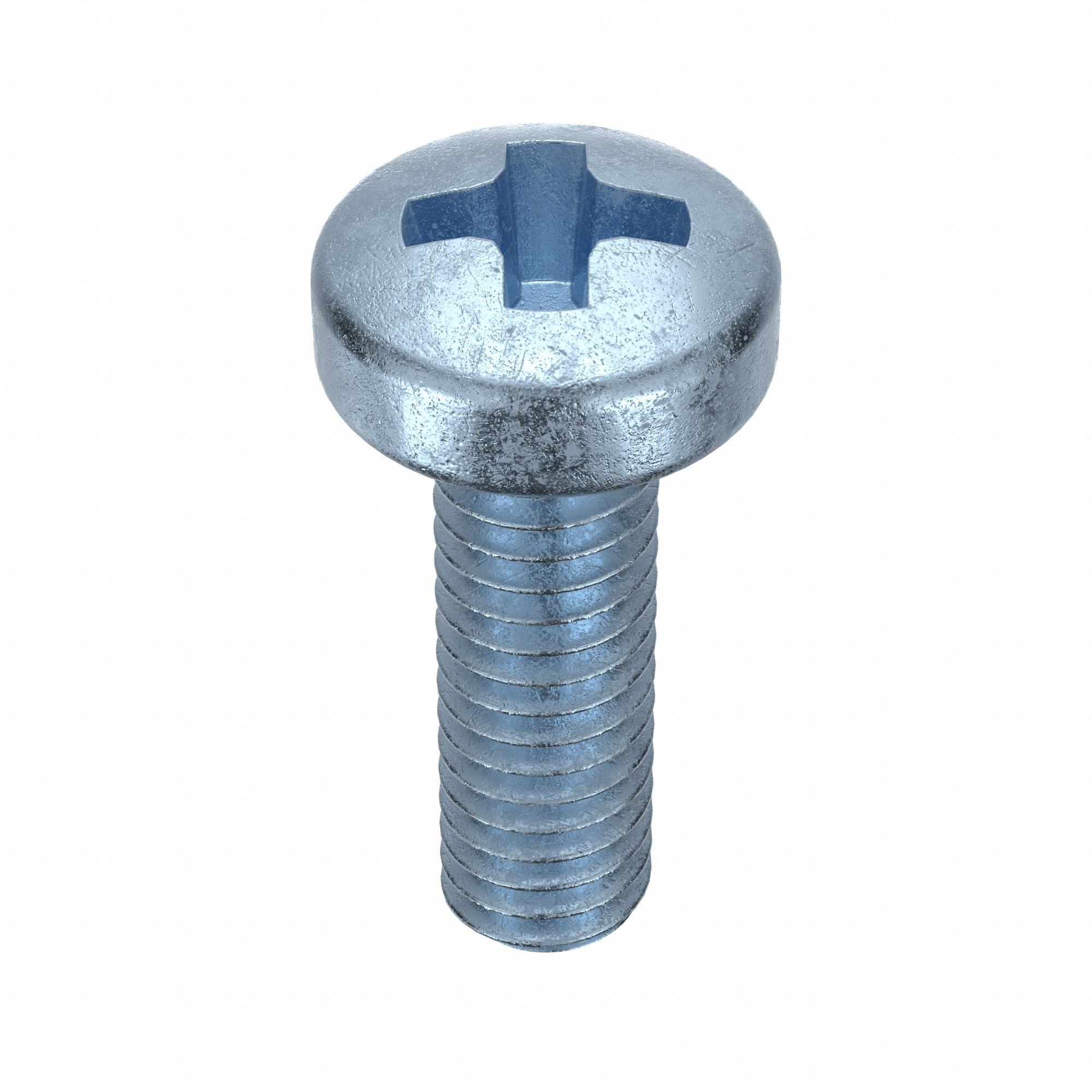 Machine Screw: M2.5x0.45 Thread Size, 8 mm Lg, Class 4.8, Steel, Zinc-Plated, Cheese, 100 PK