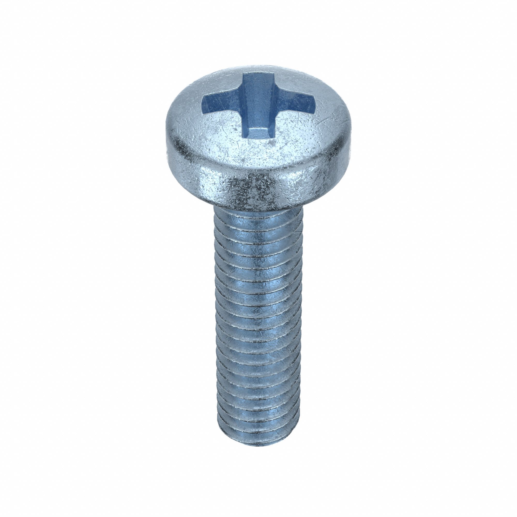 Machine Screw: M2.5x0.45 Thread Size, 10 mm Lg, Class 4.8, Steel, Zinc-Plated, Cheese, 100 PK