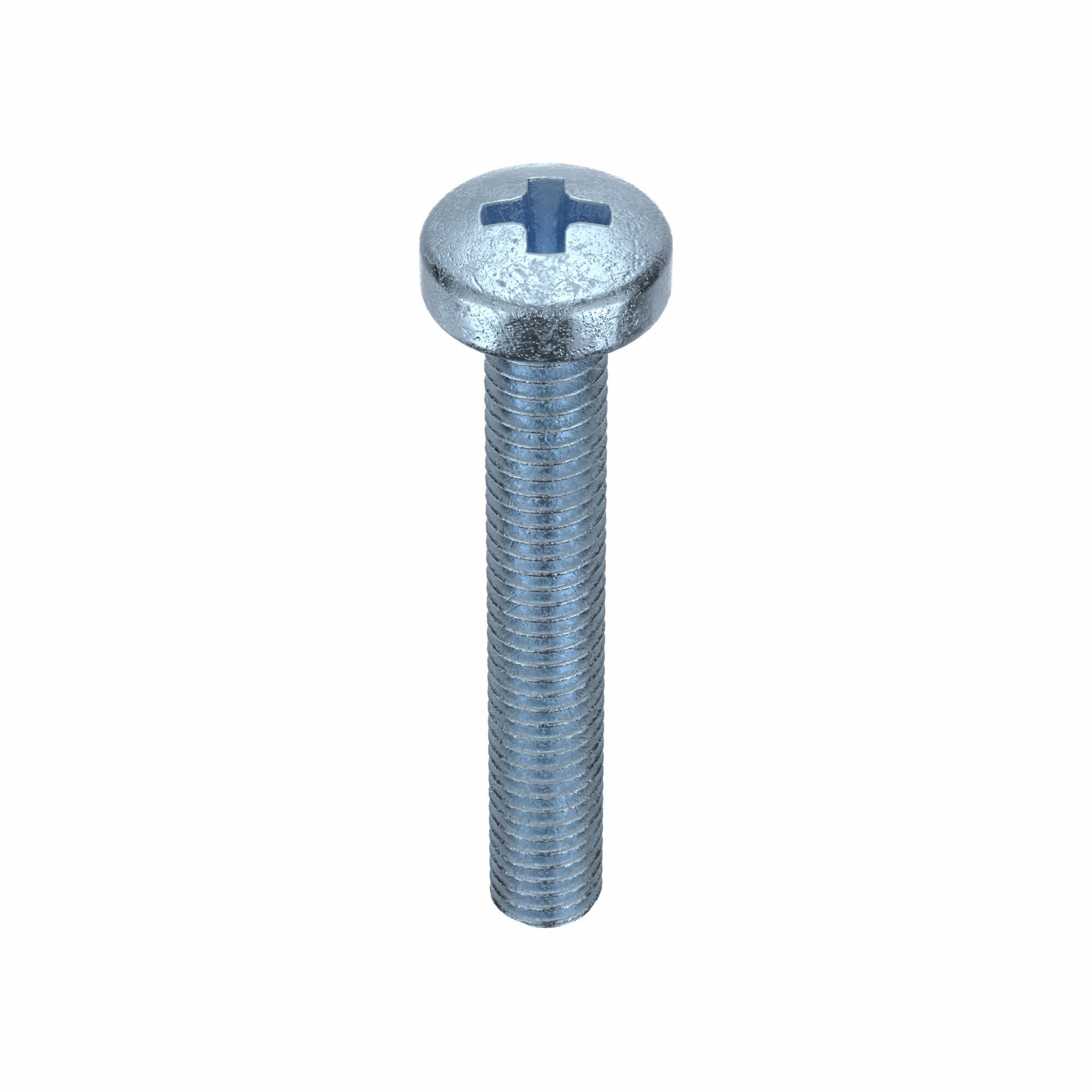MACHINE SCREW, M3 THREAD, 20MM L, STEEL, ZINC PLATED, FILLISTER, PHILLIPS, METRIC, 100 PK