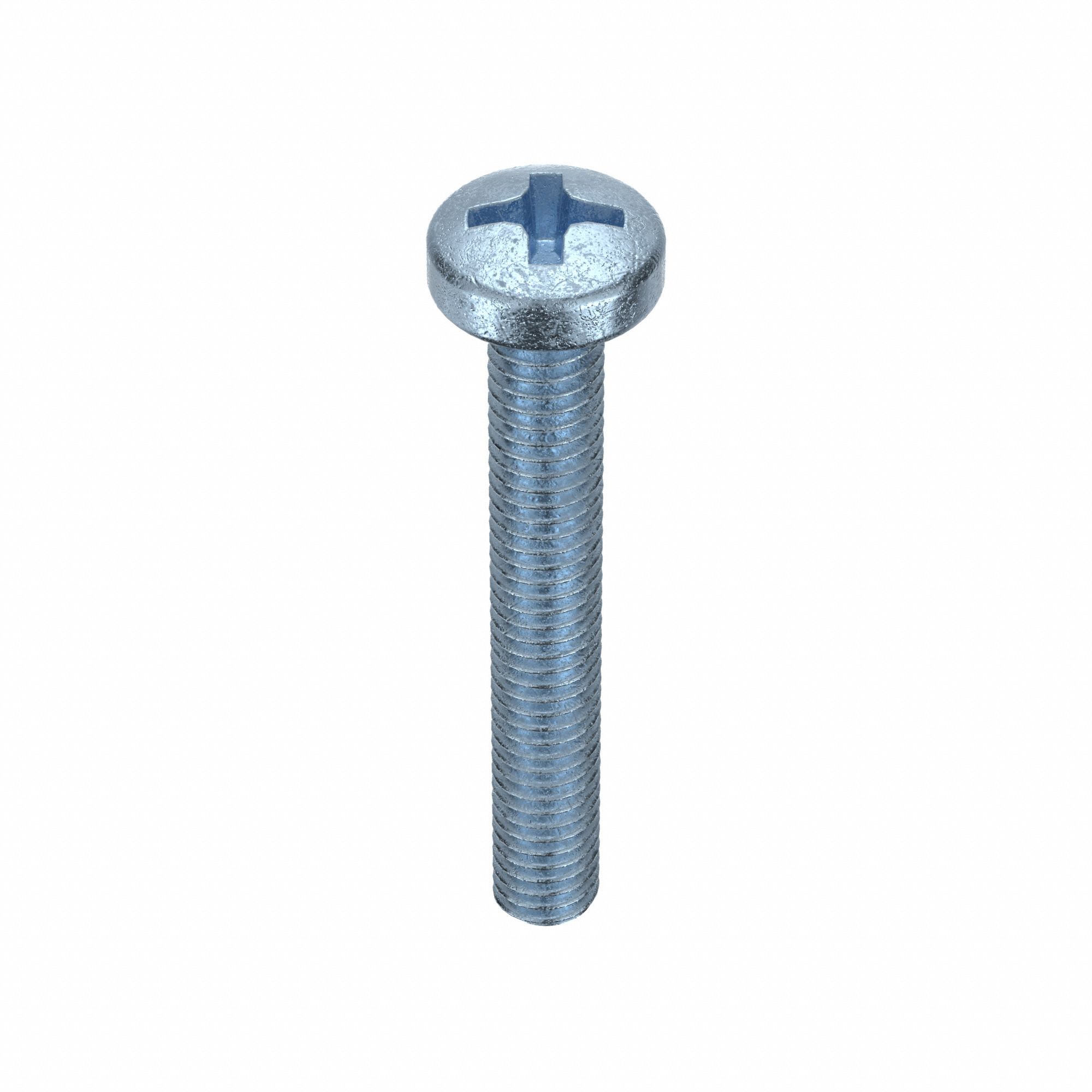 Machine Screws: M3.5x0.60 Thread Size, 25 mm Lg, Steel, Zinc-Plated, Pan, Phillips, 25 PK