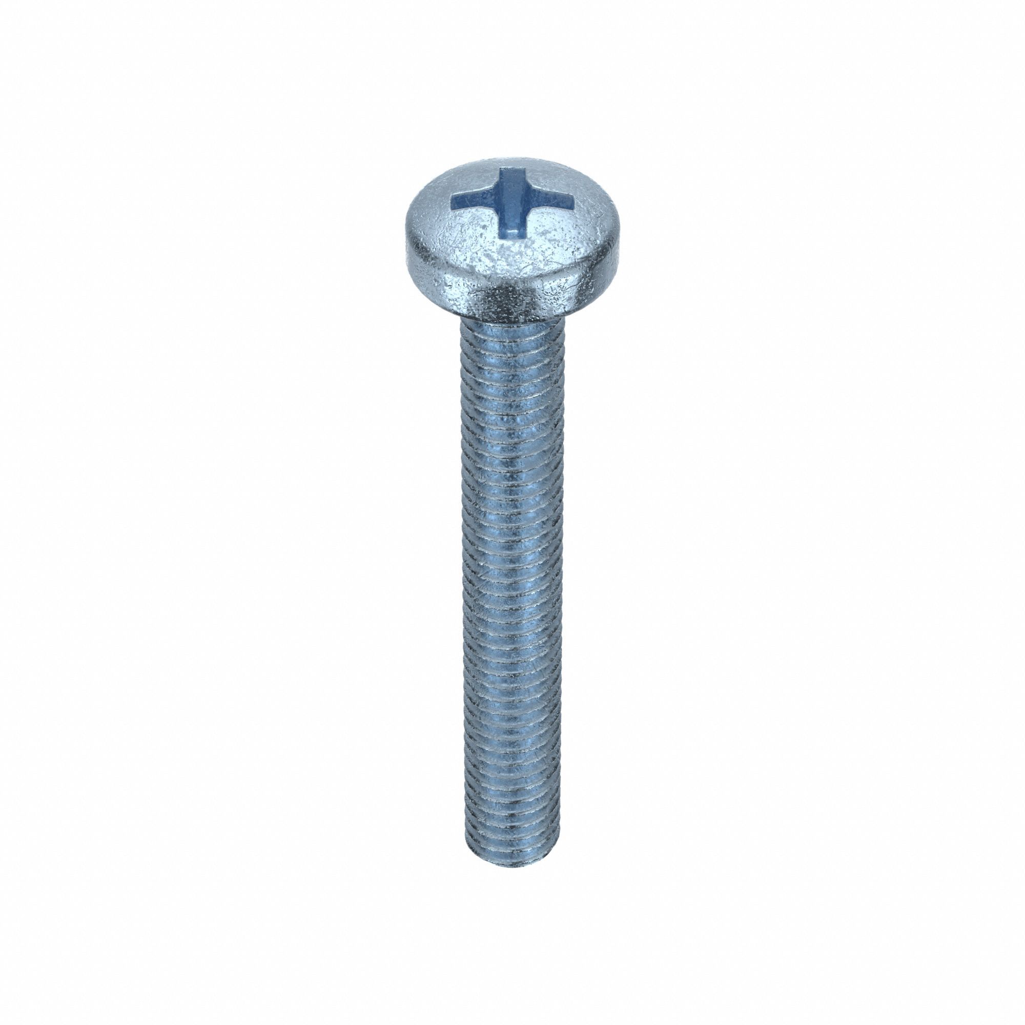 Machine Screw: M4x0.70 Thread Size, 30 mm Lg, Class 4.8, Steel, Zinc-Plated, Cheese, 100 PK