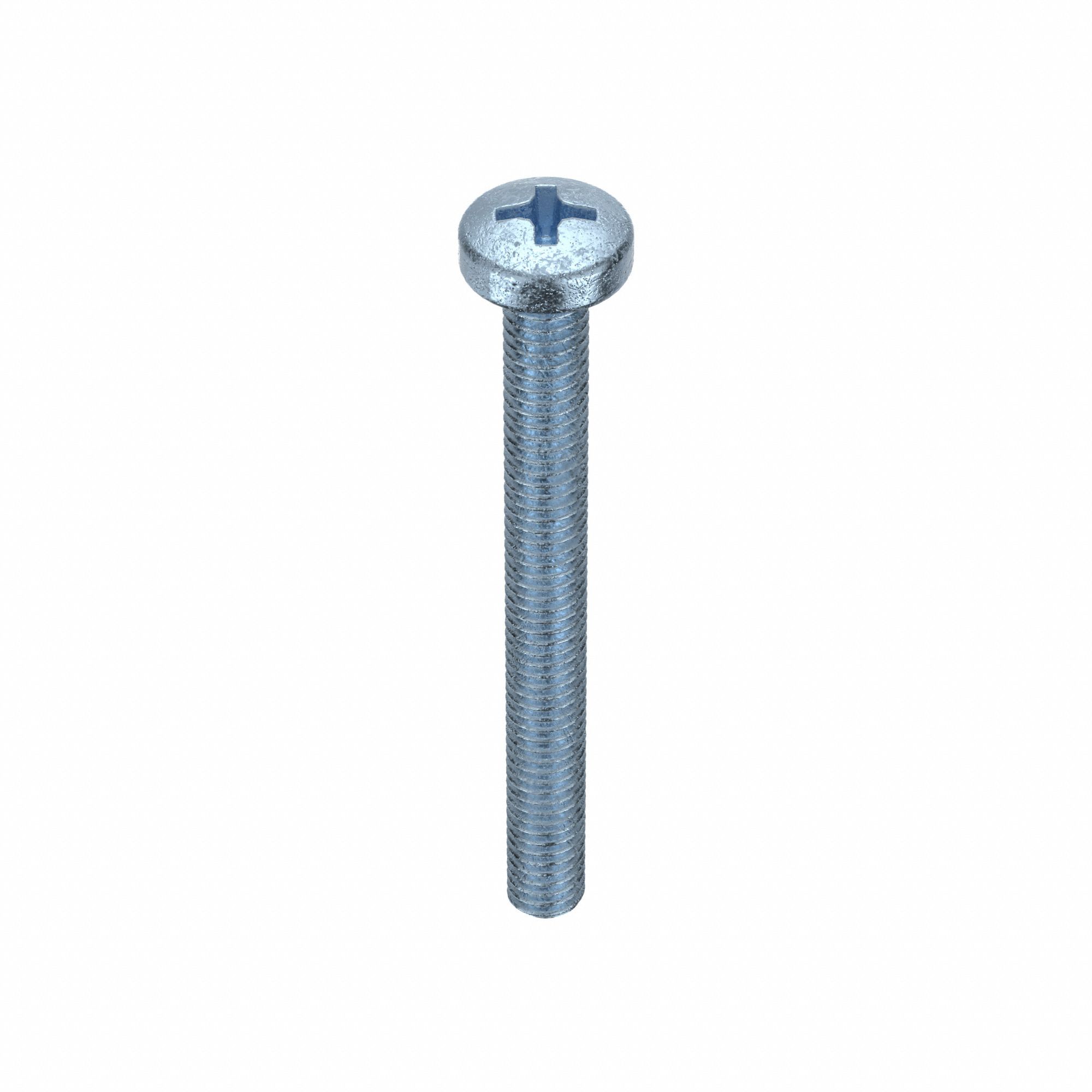 Machine Screw: M4x0.70 Thread Size, 40 mm Lg, Class 4.8, Steel, Zinc-Plated, Cheese, 100 PK