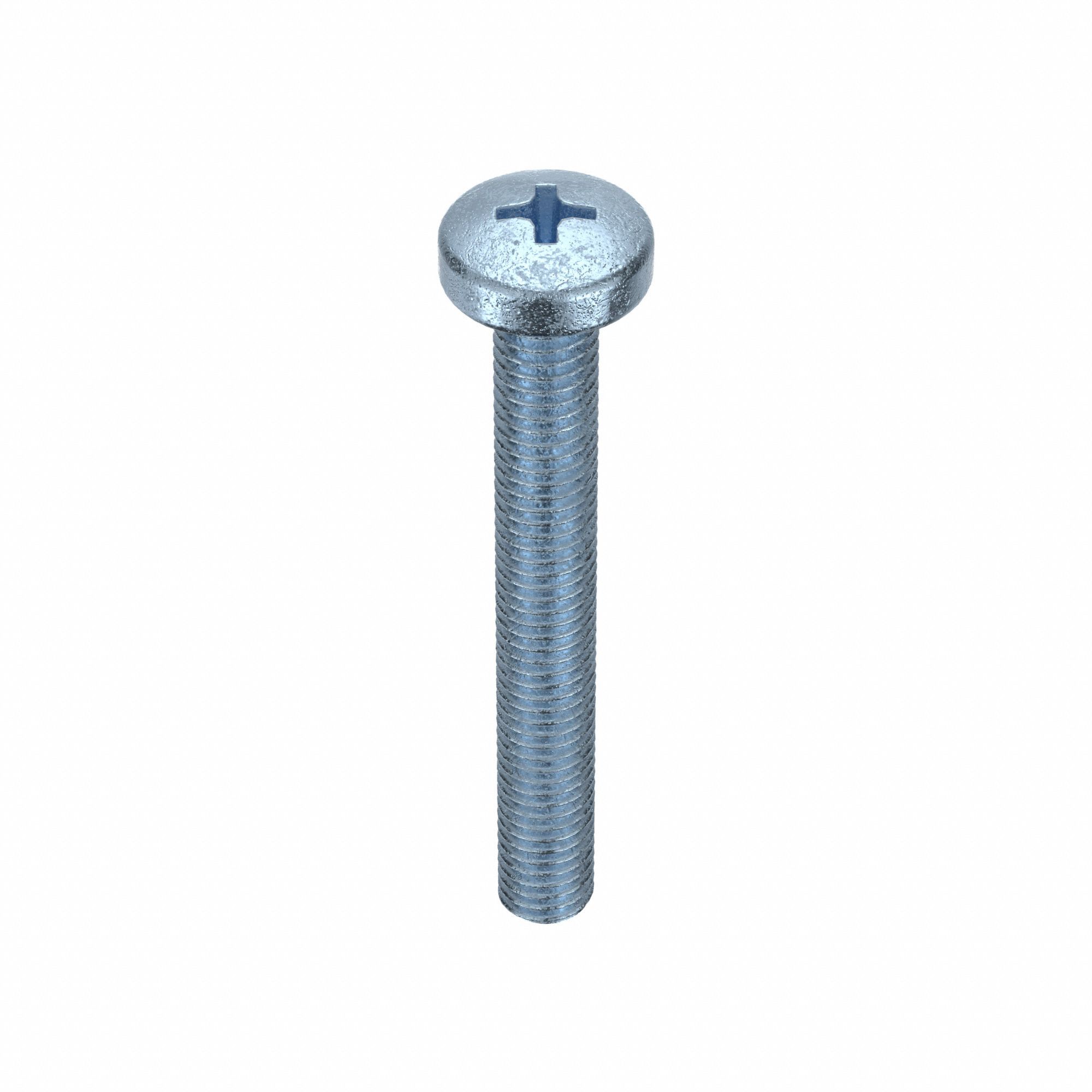 MACHINE SCREW, M5 THREAD, 40MM L, STEEL, ZINC PLATED, FILLISTER, PHILLIPS, METRIC, 50 PK