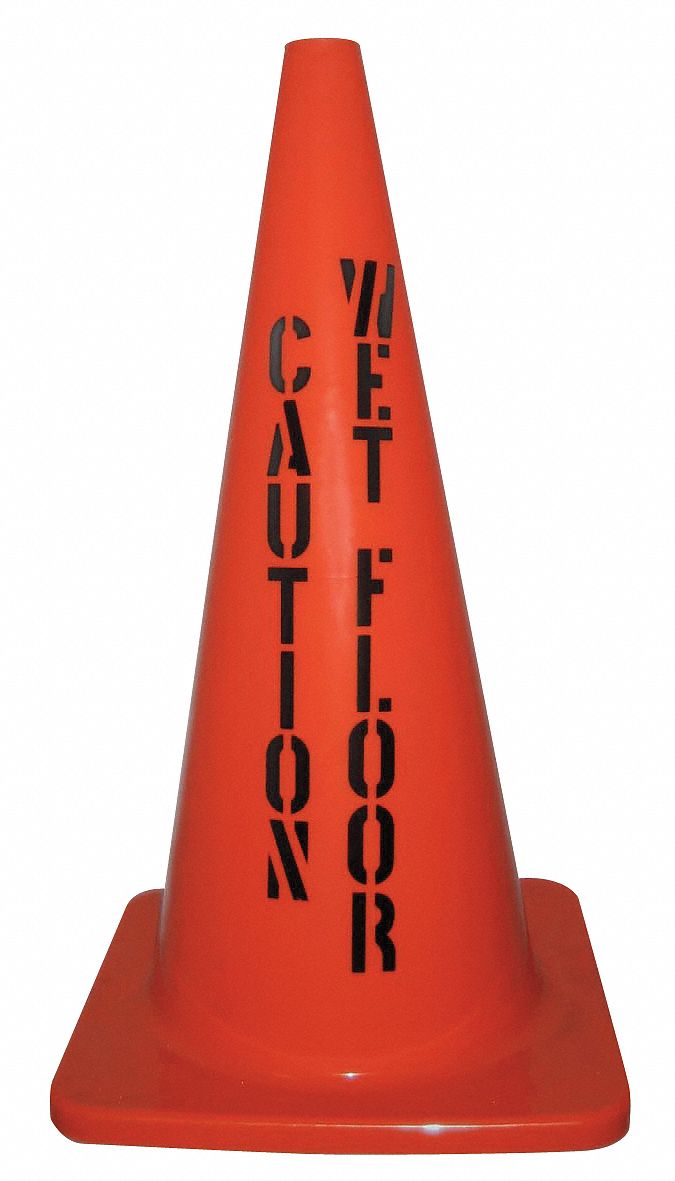 Non-Reflective, Legend Caution Wet Floor, Traffic Cone - 6FHC8|6FHC8 ...