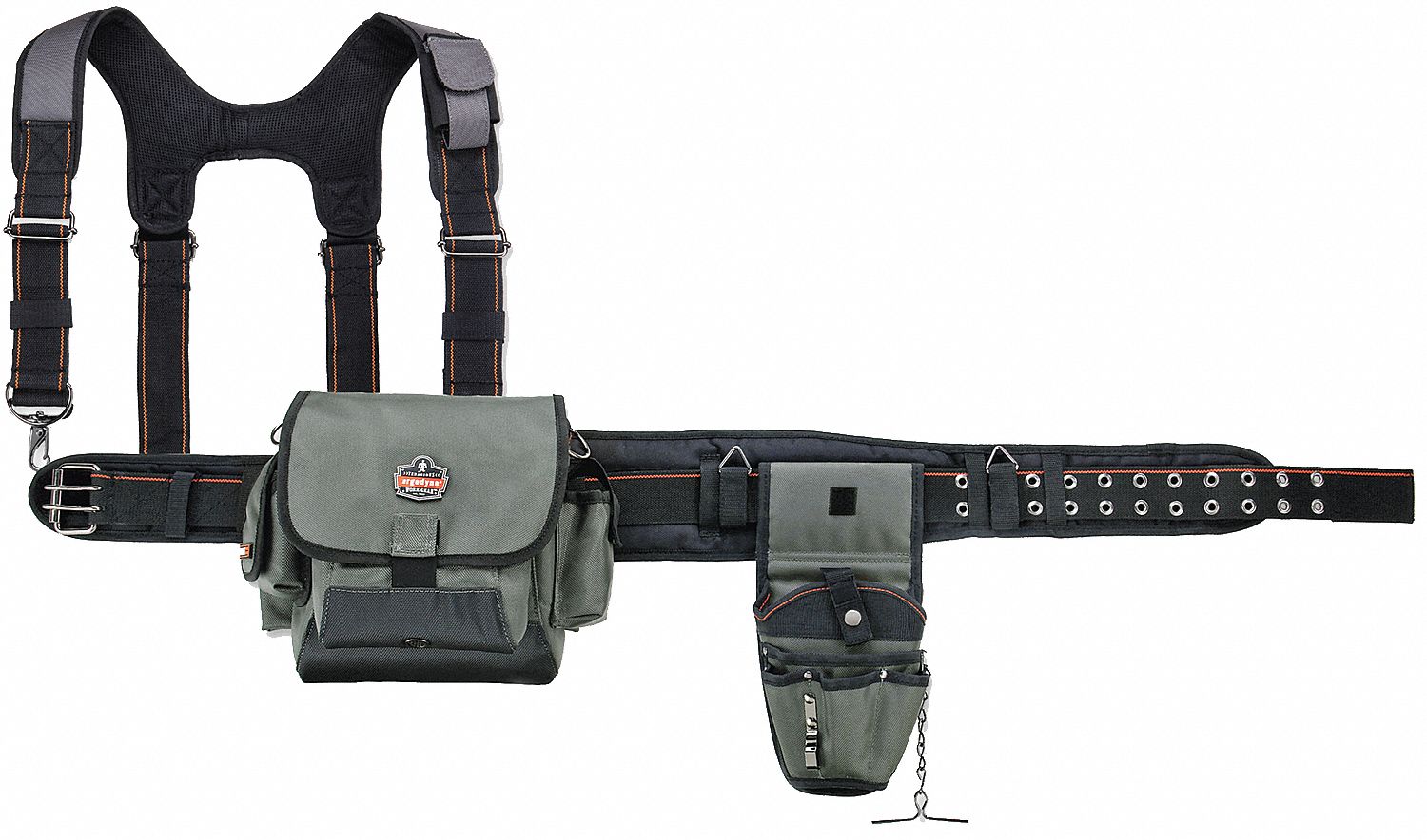 Tool Belt: Ballistic Polyester, Gen Purpose, 28 Pockets, Padded, Gray