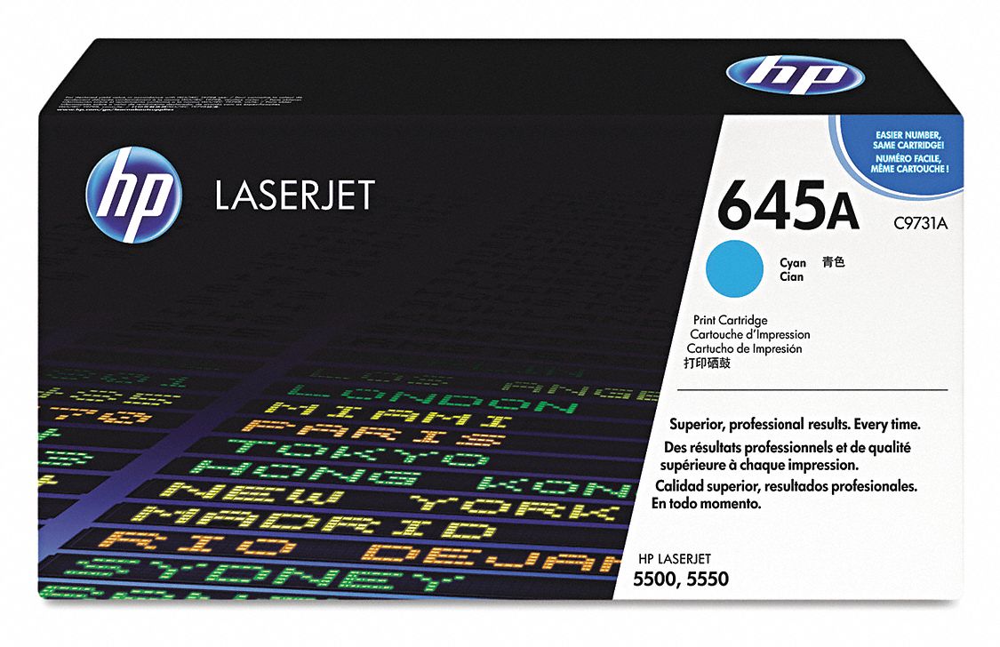 Toner Cartridge: 645A, Cyan, Cyan