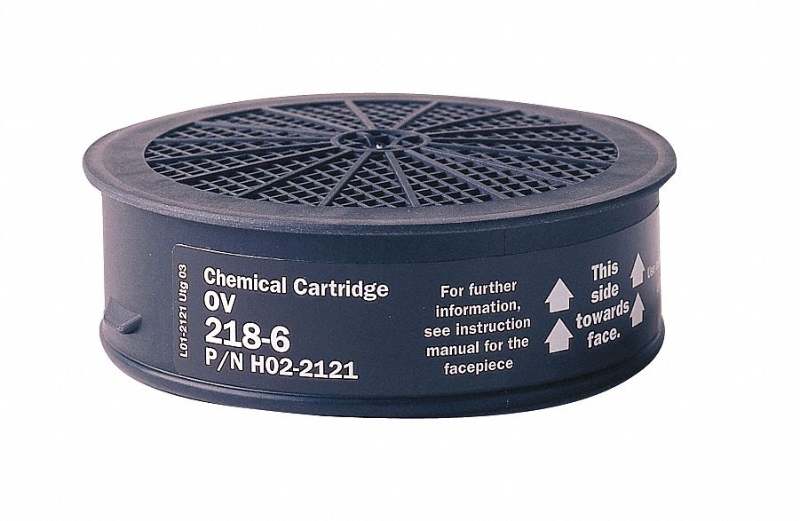 Organic Vapor (OV), Black Color, Cartridge 6GGU3SR 2186 Grainger