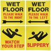 Slippery Wet Floor Please Walk To The Right, Slippery, Wet Floor Please Walk To The Left,  Watch Your Step Signs