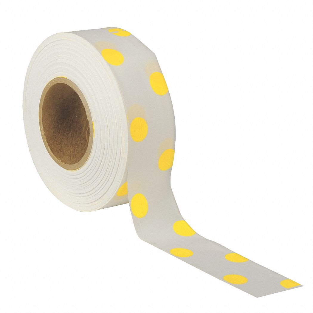 Flagging Tape, Wh/Yllw, 300 ft x 1-3/16 In