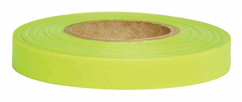 Flagging Tape, Lime Glo, 150ft x 1-2 In.