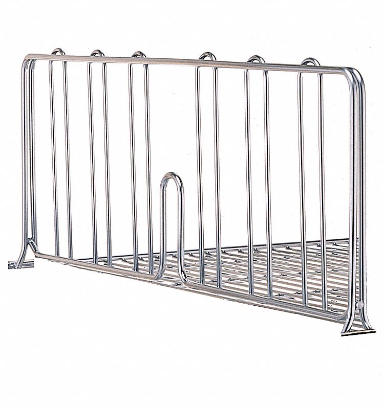 METRO Shelf Divider: 18 in x 2 in x 8 in, Stainless Steel, Silver ...