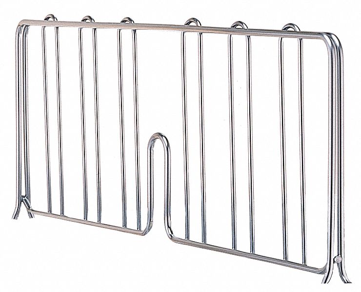 Shelf Divider: 18 in x 2 in x 8 in, Stainless Steel