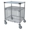 Corrosion-Resistant Wire Security Carts with Solid Top Shelf