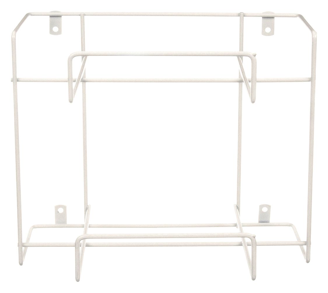 GLOVE BOX DISPENSER, 2 BOXES, PVC-COATED STEEL, WHITE, FRONT LOAD