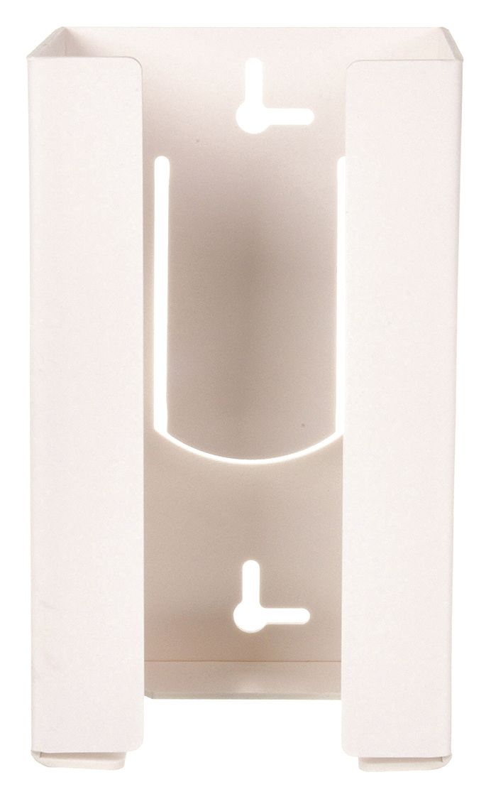 GLOVE BOX DISPENSER, 1 BOX, ACRYLIC PLASTIC, WHITE, TOP LOAD
