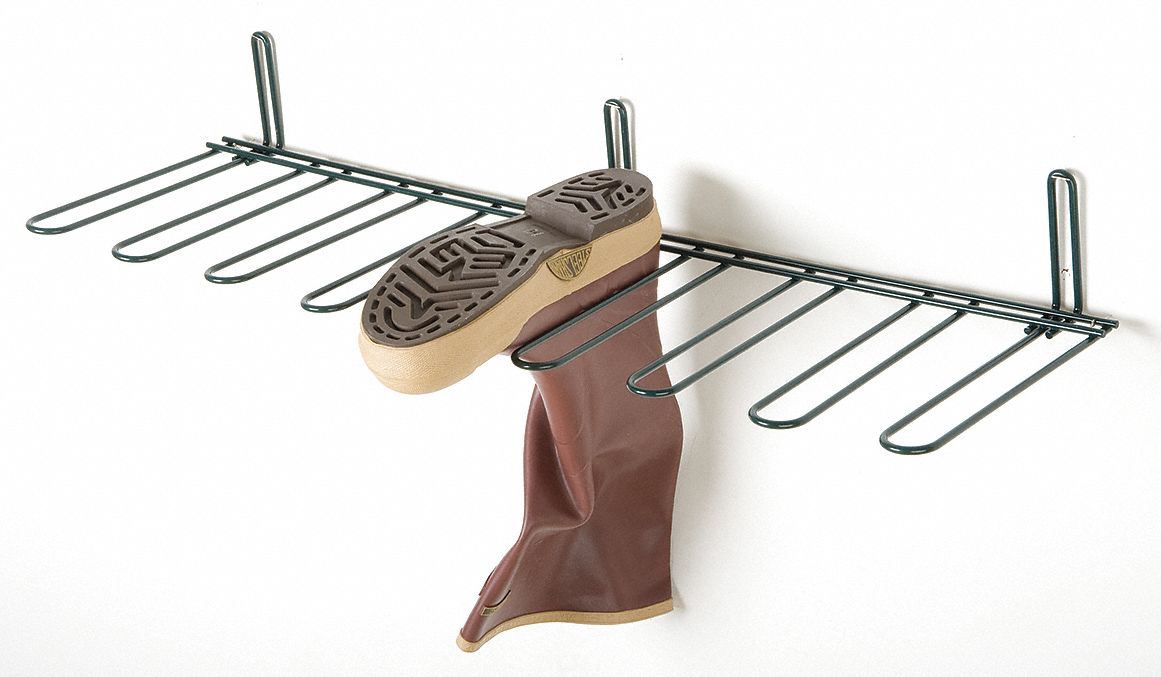 GRAINGER APPROVED Boot Drying Rack Dark Green, 35 in L x 101/2 in W x