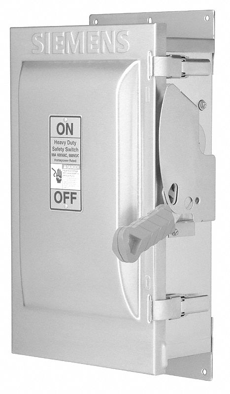 Safety Switch: Fusible, 60 A, Three Phase, 600V AC, Galvanized Steel, Indoor